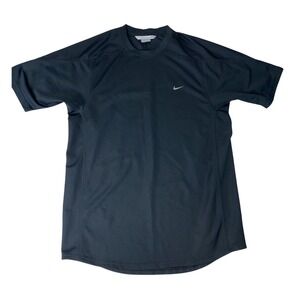 Vintage Y2K Silver Tag Nike Shirt Mini Swoosh Athletic Black Mens Large Training